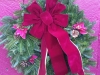 Decorated Fresh Christmas Wreaths - Burgundy with Flowers